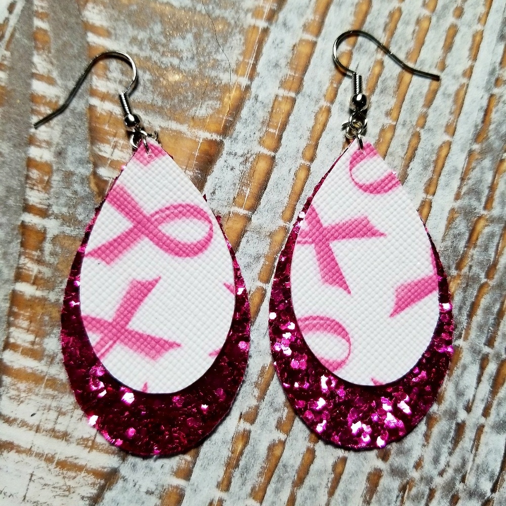 Hand made leather earrings